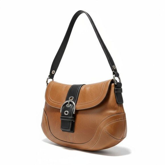 Coach E0778-F10910 Tan Brown Leather Shoulder Bag